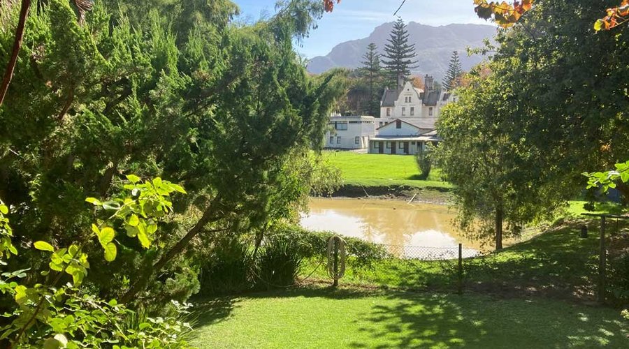 The view of the old convent.. a bit pedestrian as it is now a convention center of sorts viewed over the farm's pond, but incredibly peaceful and relaxing on a warm, sunny day (even in Fall).