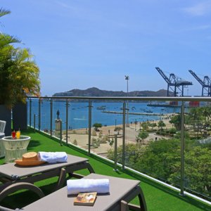 View from room with terrace and oceanview