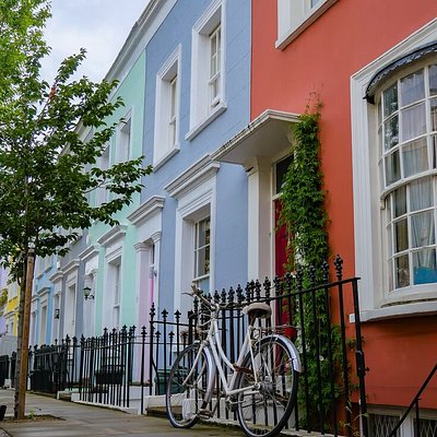 Row of colorful houses on Notting Hill