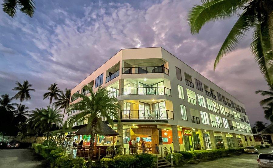 The frontal view of the building 
