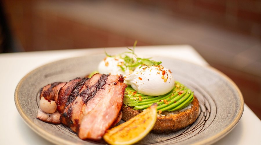 Avocado on Toast w/ Poached eggs and bacon