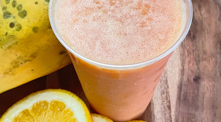 Orange and Passion Fruit Juice - Made fresh