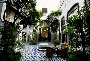 Riad Misbah in Fes, image may contain: Villa, Housing, City, Backyard