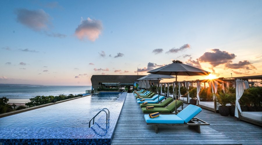 Sunset view from Rooftop Pool