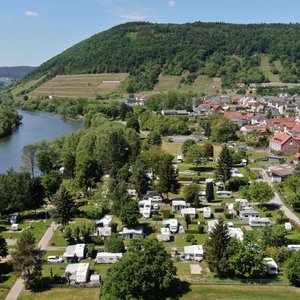 Camping am Leinritt von oben