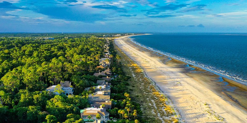High Angle View Of Sea Against Sky, Hilton Head Island