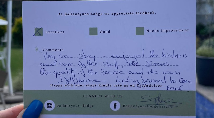 One of our many glowing reviews from satisfied guests who truly left as friends.