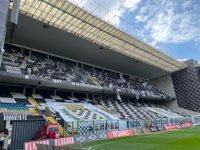 Porto, Portugal. 15th July, 2022. Porto, 07/15/2022 - Training of Boavista  Futebol Clube, open to fans, in the secondary field of EstÃdio do Bessa  Século XXI, in Porto. Gaius Makouta; Chidozie. (