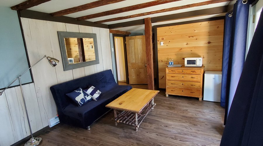 The Cabin Suite  boasts a King bed and a convertible sofabed (double)
