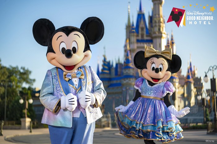 Walt Disney World 50th Anniversary Park Attractions Tea Towel