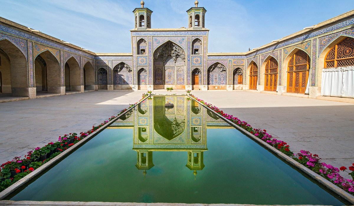 Courtyard of Nasir ol Molk Mosque, Shiraz, Iran