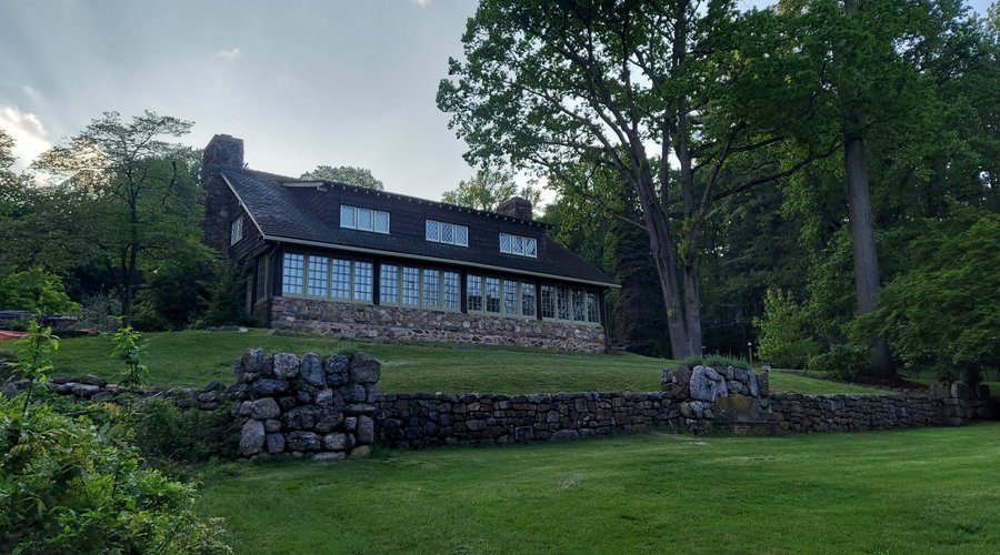 View of the Log House from the East Lawn.