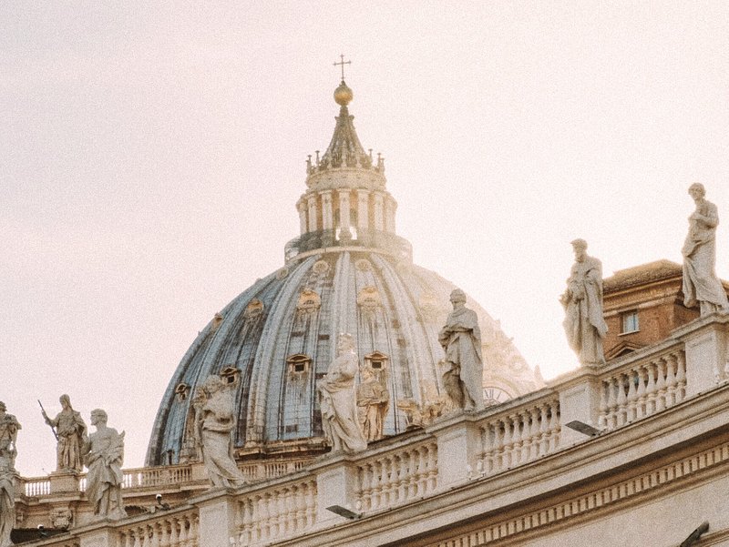 A photo of the top dome of the Vatican in Vatican City