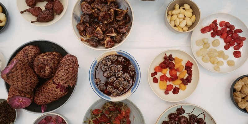 An assortment of small plates and snacks at Noma
