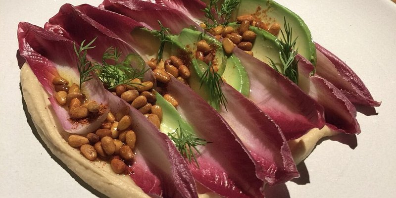 Radicchio salad with corn and avocado