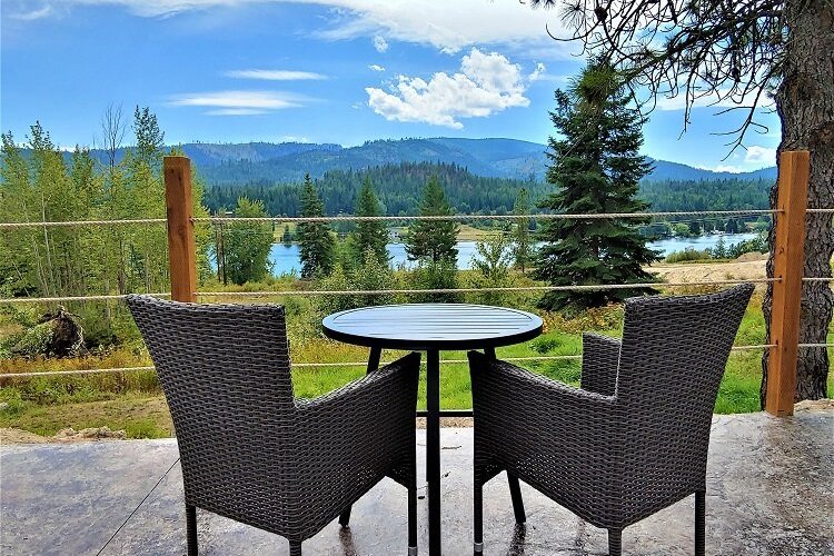 Patio in the back of the motel