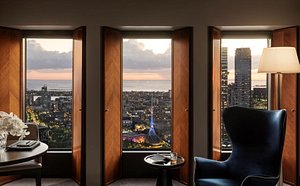 Sofitel Melbourne on Collins in Melbourne, image may contain: Penthouse, Couch, Chair, Door
