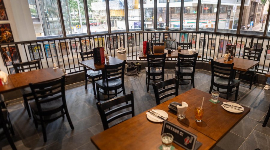 The restaurant seating area