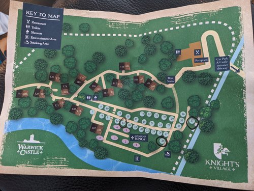 2019 Warwick Castle & Knights Village Visitor Guide Map 