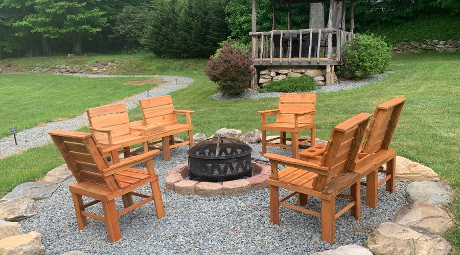 Firepit and gazebo