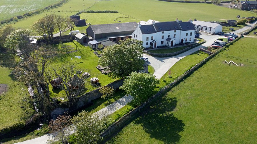 Aerial view of the Farm buildings
