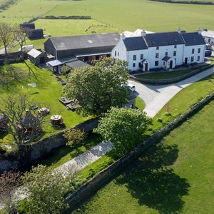 Aerial view of the Farm buildings