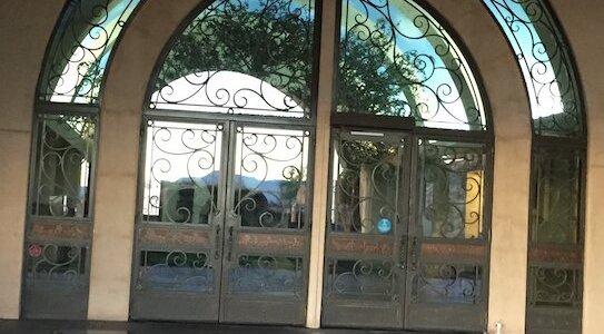 Entrance to chapel at Sunset Hills, Apple Valley, CA