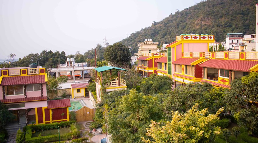 Aerial view of the property.