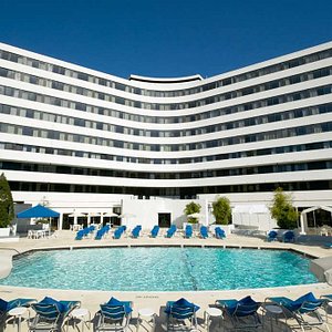 Washington Plaza Hotel in Washington DC, image may contain: Hotel, Resort, Pool, Swimming Pool