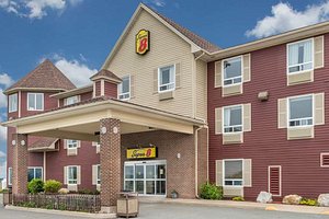 Super 8 by Wyndham Windsor NS in Windsor, image may contain: Hotel, City, Inn, Neighborhood