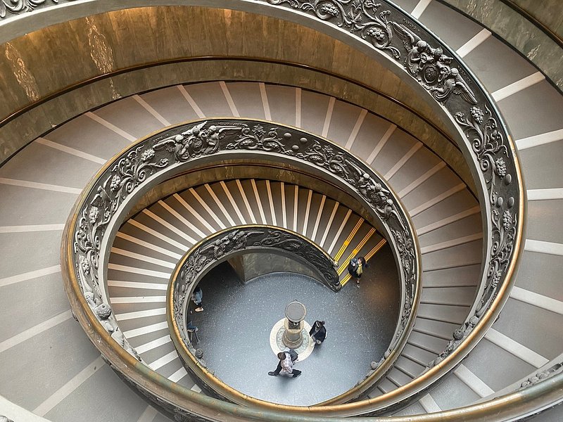 Vatican Museums spiral staircase in Rome