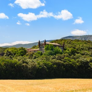 Le château de Villarel - Vue du champ