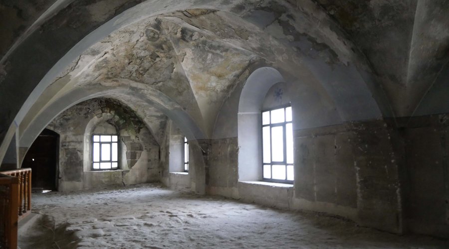 On the upper floor