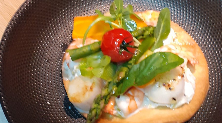 Tarte chèvre crevettes 