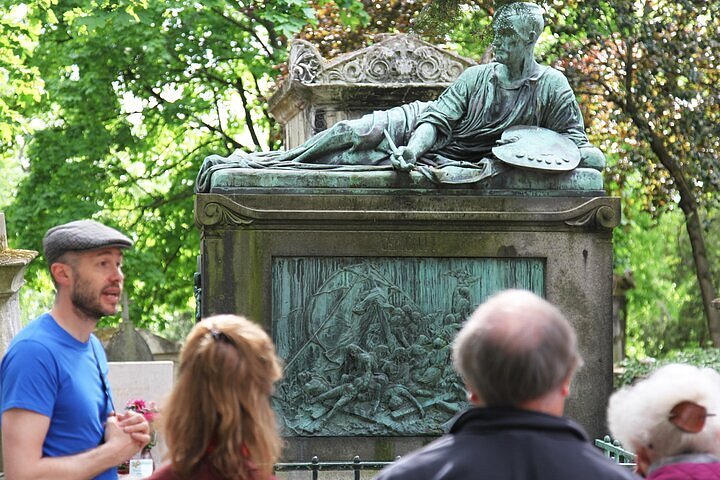People at the Père Lachaise Cemetery in Paris
