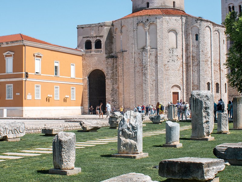 People visiting The Forum in Zadar, Croatia