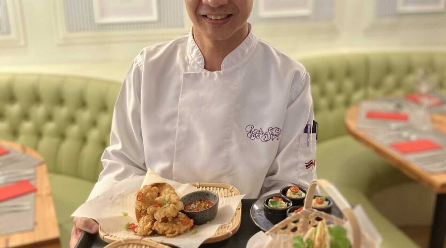 Thai chef with a selection of our most popular starters