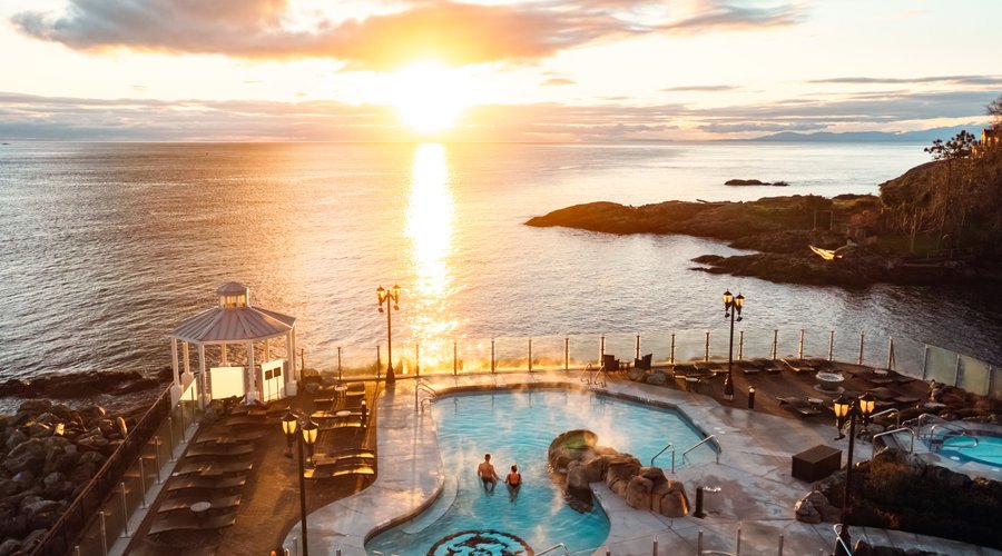 At the edge of the Salish Sea, Overnight Hotel Guests access our Heated Seaside Mineral Pools daily.
