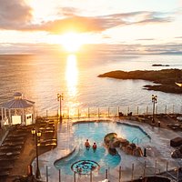 At the edge of the Salish Sea, Overnight Hotel Guests access our Heated Seaside Mineral Pools daily.