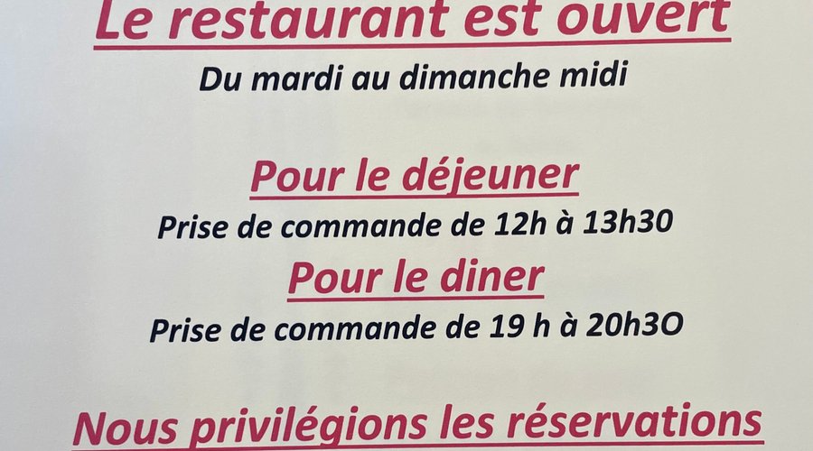 Pour information pour cet été 