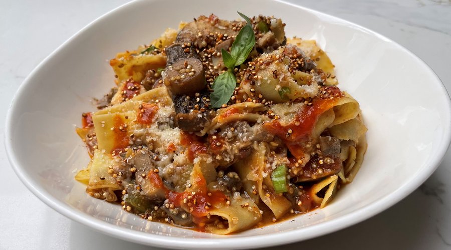 Mushroom Ragu with Pappadelle Pasta (v)