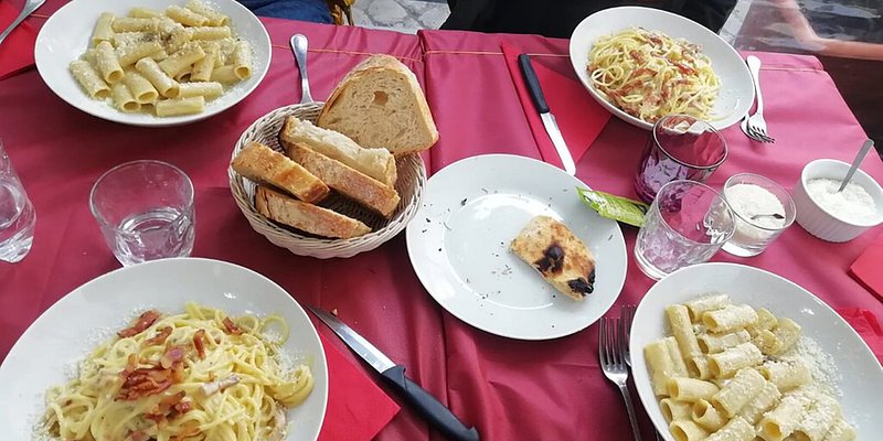 Four plates of pasta at La Tavernetta 29 da Tony e Andrea
