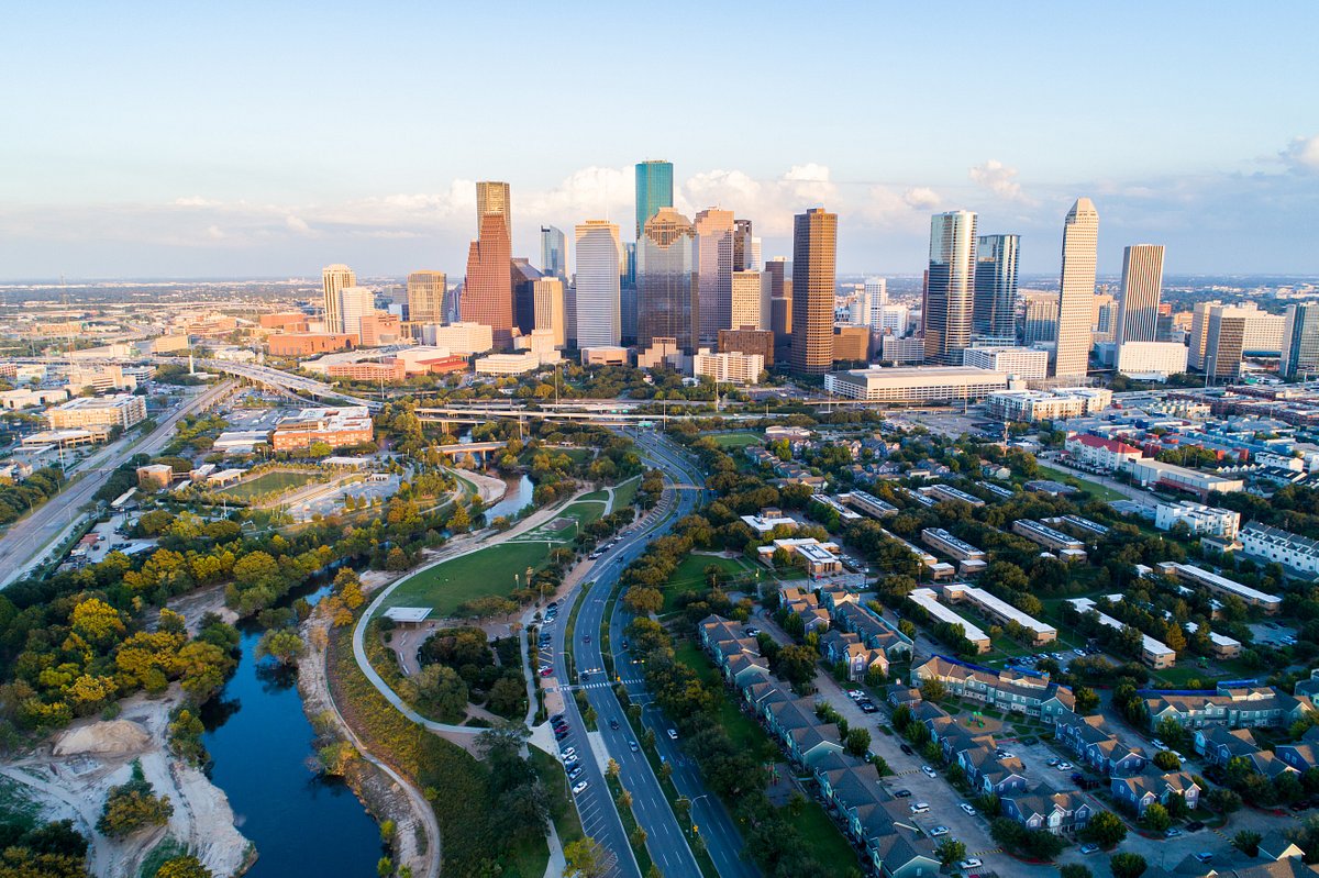 Aerial view of Houston skyline