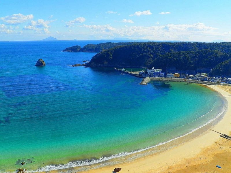 下田ビューホテルから見下ろす海水浴場