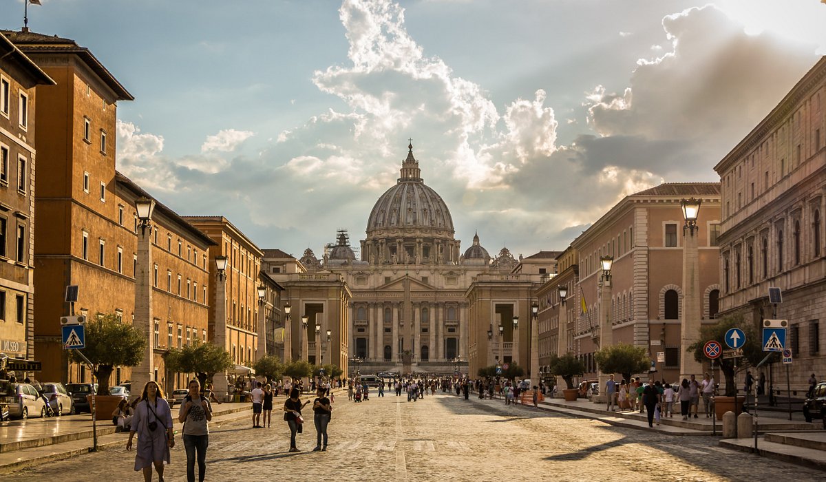 People walking in Rome