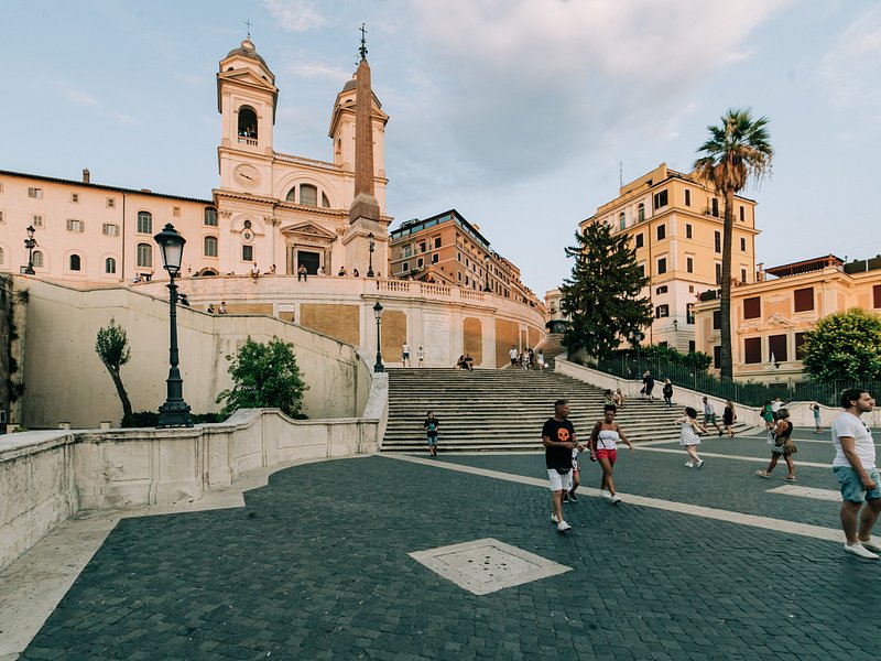 People visiting the Spanish Steps in Rome during the day