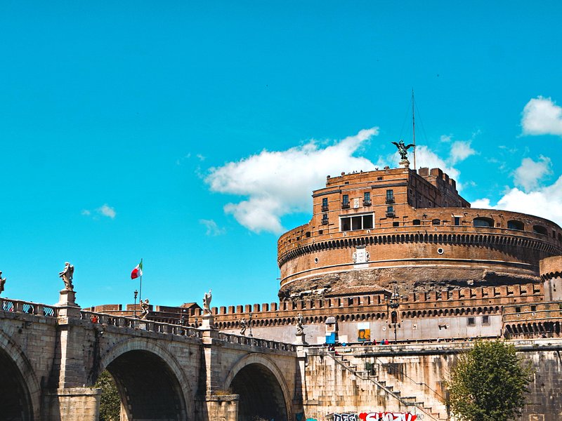 People visiting the Castel Sant’Angelo in Rome