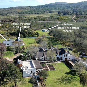 Berg n Dal Heritage Farm Aerial View showing all available self Catering Accommodation