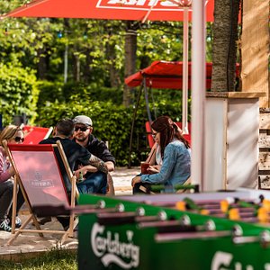 Guests in Bar and Beer Garden at Generator Berlin Prenzlauer Berg