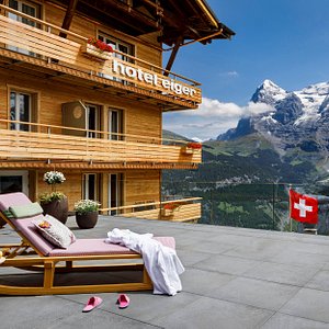 Relaxation area from hotel eiger Muerren